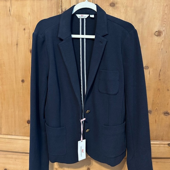 Vineyard Vines Women’s Blazer Cotton Blend Size 16 Navy $298 NEW - Picture 1 of 6